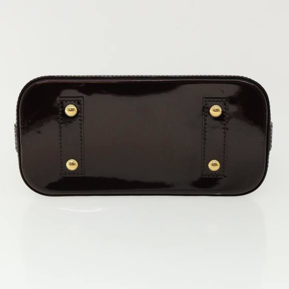 LOUIS VUITTON Vernis Rayure Alma BB HandBag Amarante M91700 Auth bs2951A - Picture 5 of 10